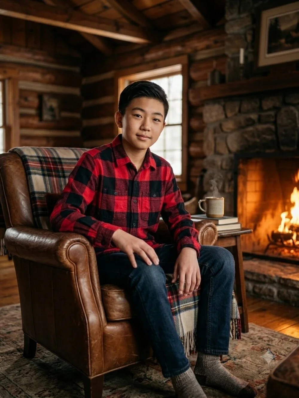 Children's place big boys 16 XXL plaid long sleeve buttoned shirt kids boy